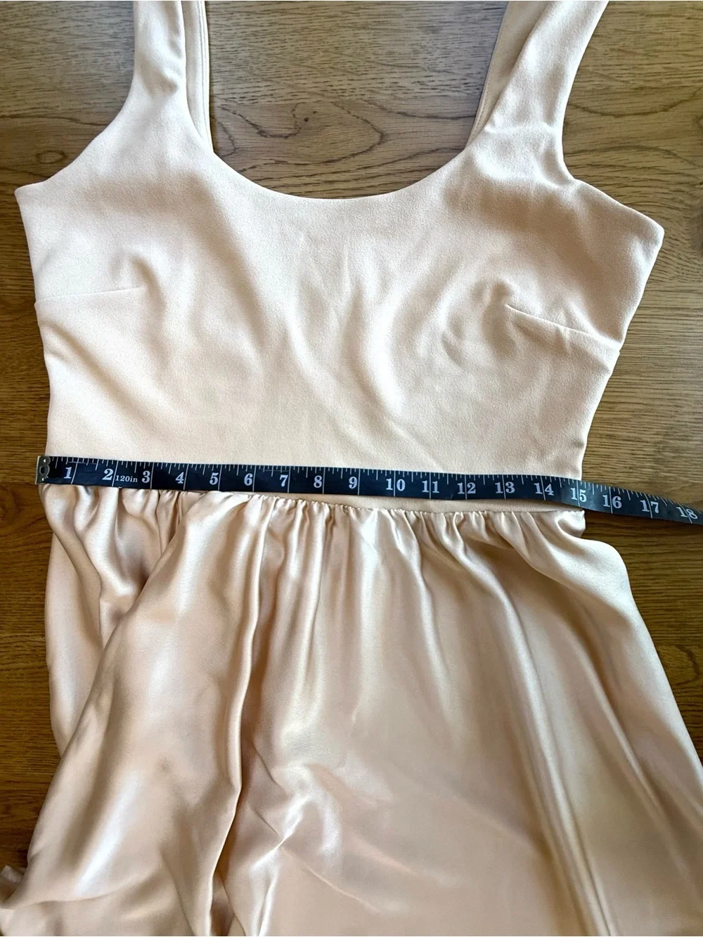 Show Me Your MuMu Beige Satin Maxi Dress XL Sleeveless Scoop Neck